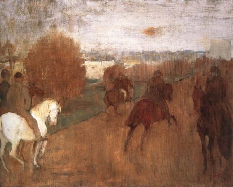 Edgar Degas Horses and Riders on a road